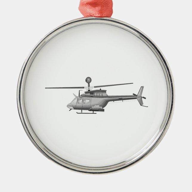 Military Helicopter Metal Tree Decoration (Front)