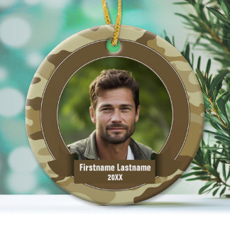 Military Hero - Camo SINGLE-SIDED Ceramic Tree Decoration