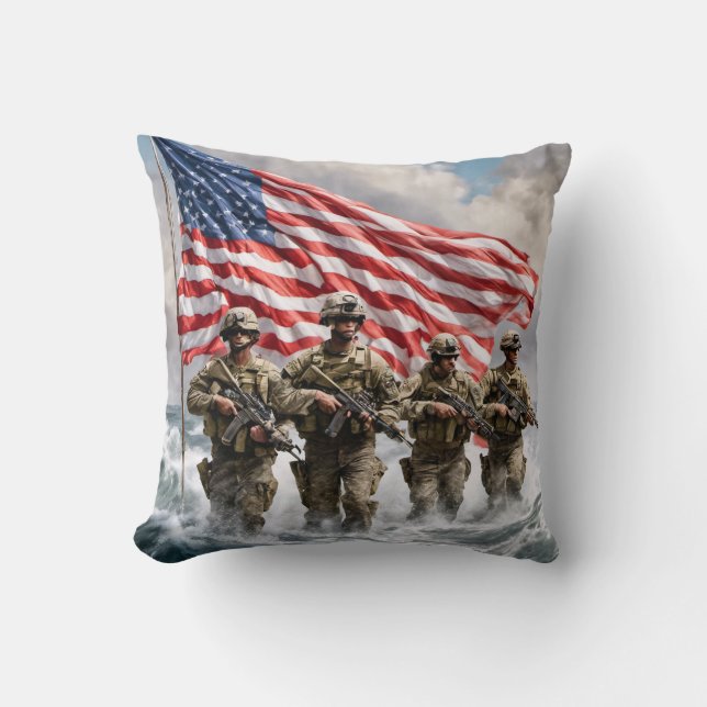 Military Heroes Throw Pillow (Front)