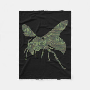 Military Hornet Camo Print Insect Wasp Veteran Men Fleece Blanket