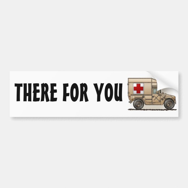 Military Hummer Ambulance Bumper Sticker TFY (Front)