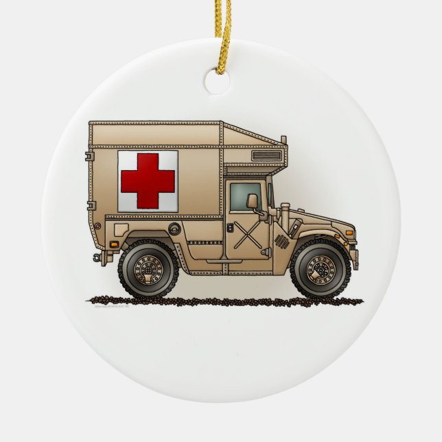 Military Hummer Ambulance Ornament (Front)