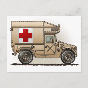 Military Hummer Ambulance Postcard