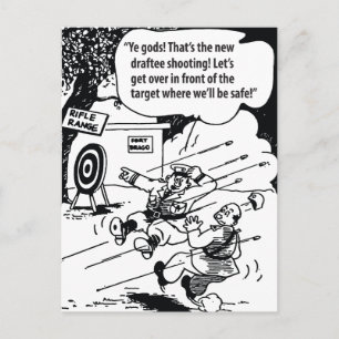 Military Humour, Safe Place, Funny Vintage Postcard