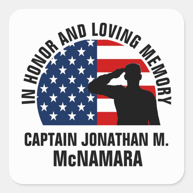 MILITARY In Loving Memory Sticker (Front)