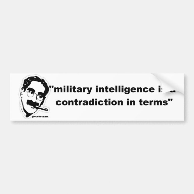 military intelligence bumper sticker (Front)
