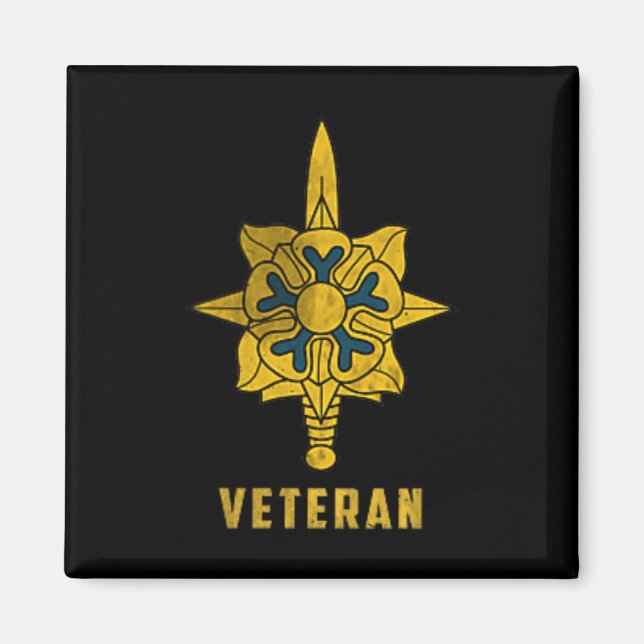 Military Intelligence Corps Veteran Logo Papa Chri Magnet (Front)