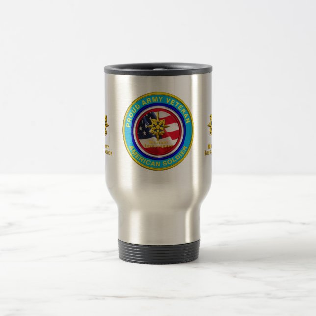 Military Intelligence Veteran Keepsake Travel Mug (Center)