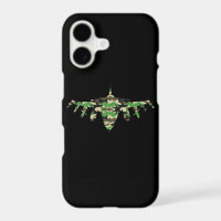 Military Jet camouflage fighter aircraft silhouett