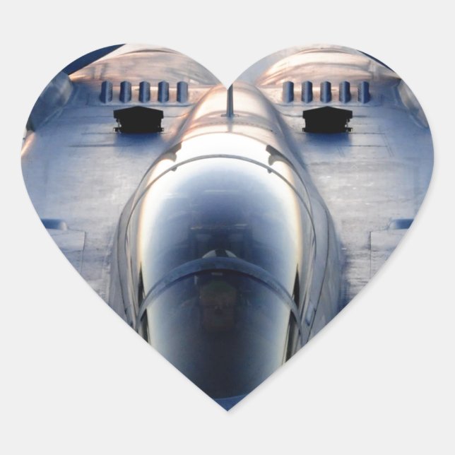 Military jet heart sticker (Front)