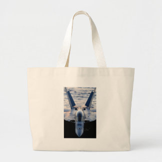 Military jet large tote bag