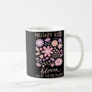 Military Kid Dandelion Bloom Where Planted Purple Coffee Mug