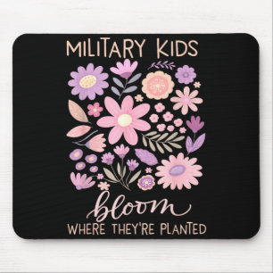 Military Kid Dandelion Bloom Where Planted Purple Mouse Pad