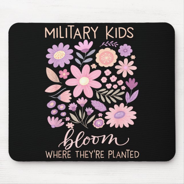 Military Kid Dandelion Bloom Where Planted Purple Mouse Pad (Front)