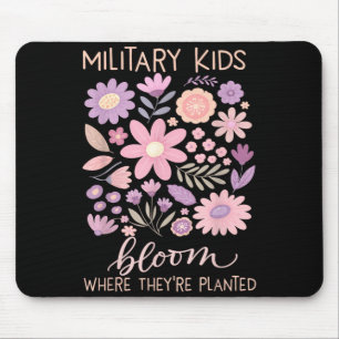Military Kid Dandelion Bloom Where Planted Purple Mouse Pad