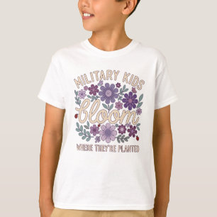 Military Kid Dandelion Bloom Where They're Planted T-Shirt
