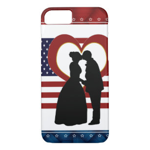 Military Love Kiss Heart Flag iPhone 7 Case