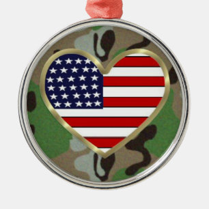 Military Love Metal Tree Decoration