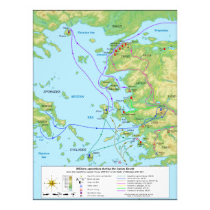Military Map of the Ionian Revolt Campaign Photo Print