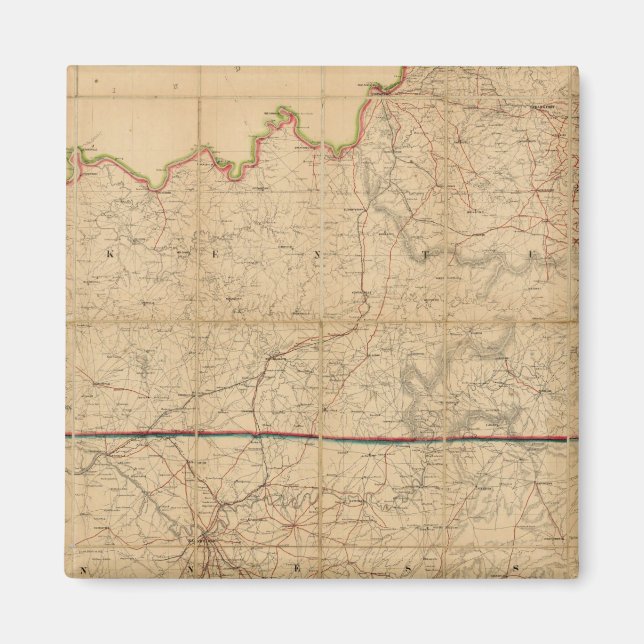 Military Map of the States of Kentucky Magnet (Front)