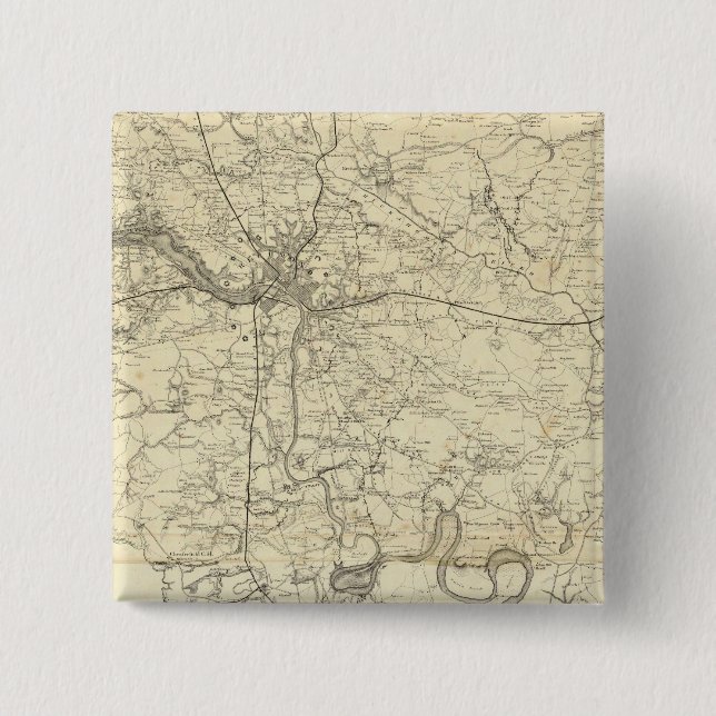 Military Map of the United States 15 Cm Square Badge (Front)