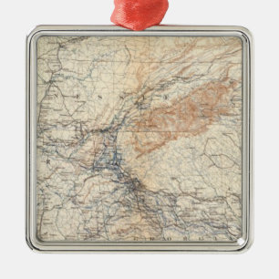 Military map, WT Sherman Metal Tree Decoration