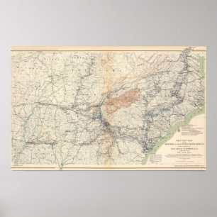 Military map, WT Sherman Poster