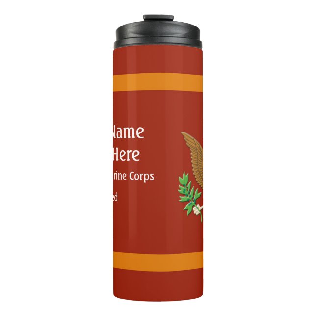 Military Marine Corps Defence emblem personalise Thermal Tumbler (Front)