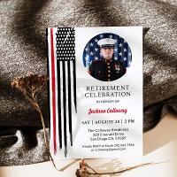 Military Marine Retirement Party, Red Line Flag