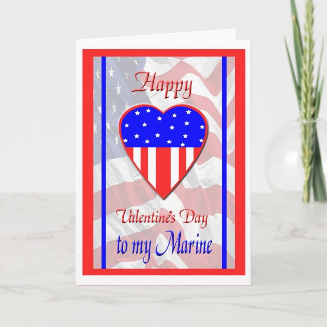 Military Marine Valentine's Day Card (Front)