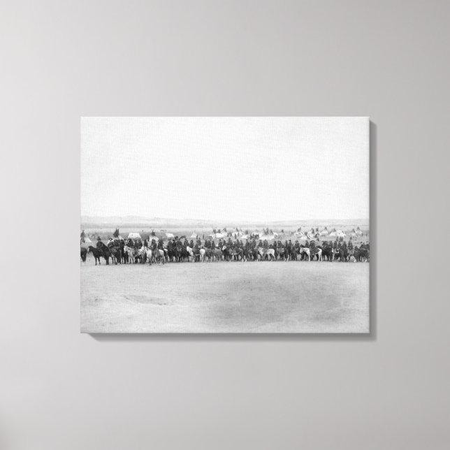 Military Men with 70 Lakota Indian Scouts Canvas Print (Front)