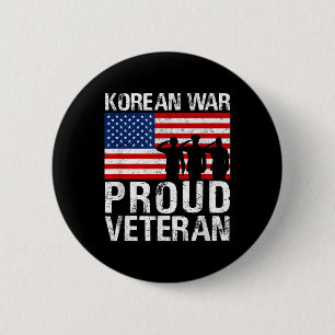 Military Men Women Proud Korean War Veteran 6 Cm Round Badge