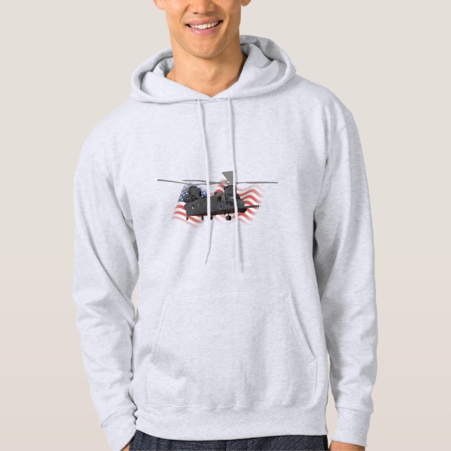 Military MH-47 Chinook Helicopter Hoodie (Front)