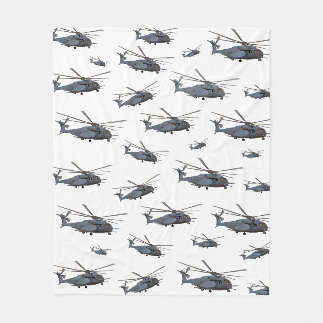 Military MH-53 Helicopter Fleece Blanket (Front)