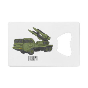 Military missile truck cartoon illustration