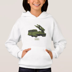 Military missile truck cartoon illustration