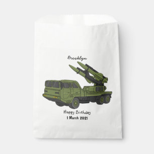 Military missile truck cartoon illustration favour bags