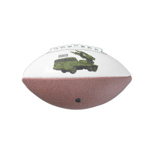 Military missile truck cartoon illustration football