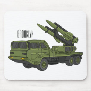 Military missile truck cartoon illustration mouse pad