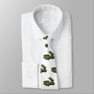 Military missile truck cartoon illustration tie