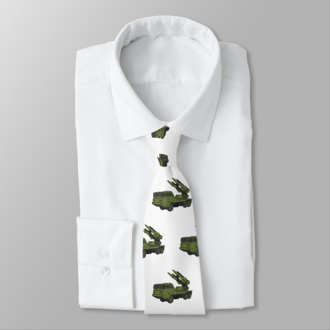Military missile truck cartoon illustration tie (Tied)