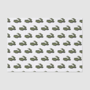 Military missile truck cartoon illustration tissue paper