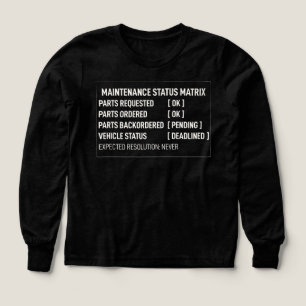 Military Motor Pool Maintenance Status Matrix Tee
