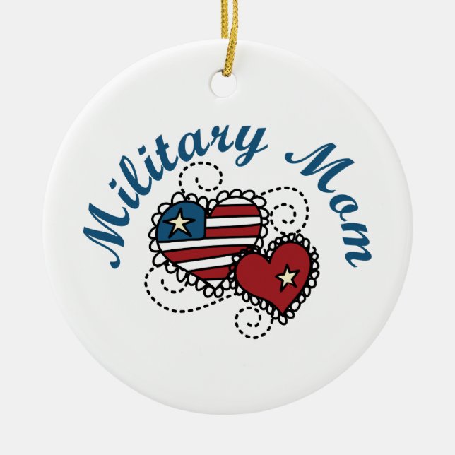 Military Mum Ceramic Tree Decoration (Front)