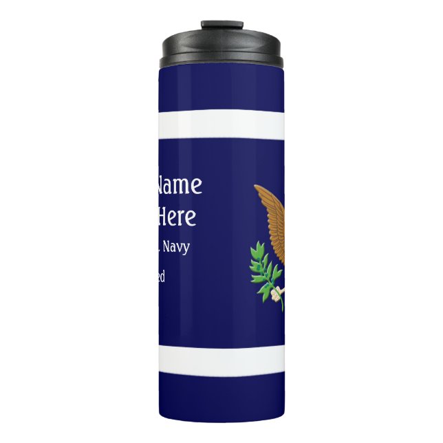 Military Navy Defence emblem personalise Thermal T Tumbler (Front)