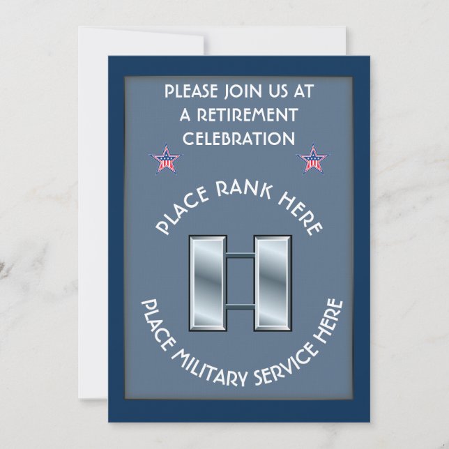 Military O3 Retirement Invitation (Front)