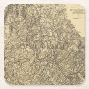 Military Operations of the Atlanta Campaign 2 Square Paper Coaster