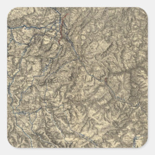 Military Operations of the Atlanta Campaign 3 Square Sticker