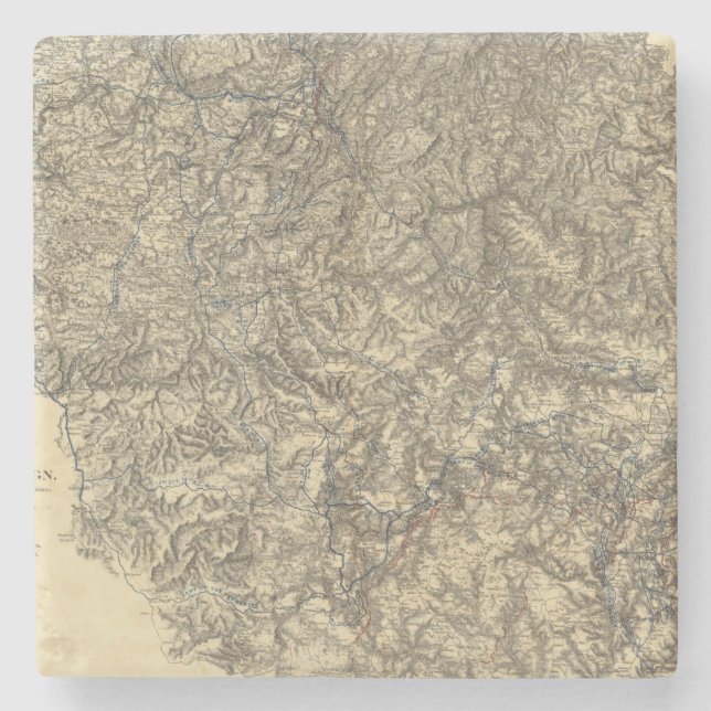 Military Operations of the Atlanta Campaign 3 Stone Coaster (Front)