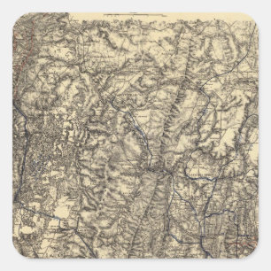 Military Operations of the Atlanta Campaign Square Sticker
